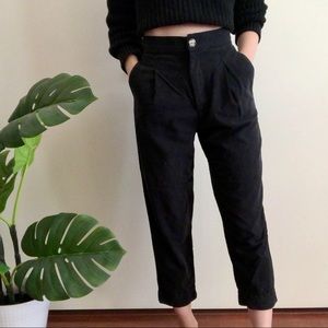Na Nin raw silk Oliver trousers in black